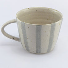 Load image into Gallery viewer, Blue Grey stripe stoneware mug