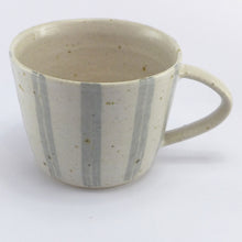 Load image into Gallery viewer, Blue Grey stripe stoneware mug