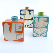 Load image into Gallery viewer, Orange rectangular bottle vase