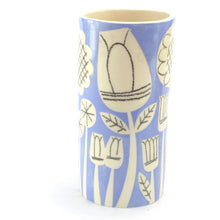 Load image into Gallery viewer, Cornflower patchwork garden cylinder vase