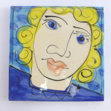 Load image into Gallery viewer, Blue and purple face coasters