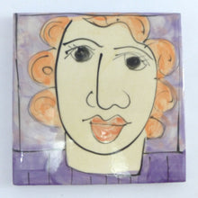 Load image into Gallery viewer, Blue and purple face coasters