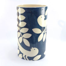 Load image into Gallery viewer, Teal large oval ava bird vase