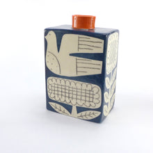 Load image into Gallery viewer, Dark blue rectangular bottle vase