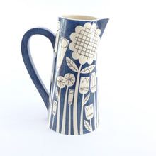 Load image into Gallery viewer, Dark blue patchwork garden cone jug