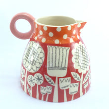 Load image into Gallery viewer, Dark red patchwork garden fat jug