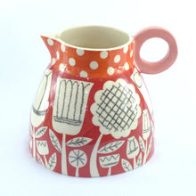 Load image into Gallery viewer, Dark red patchwork garden fat jug