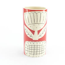 Load image into Gallery viewer, Dark red patchwork flower cylinder vase