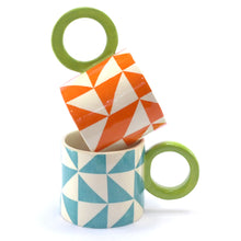Load image into Gallery viewer, Orange geometric mug