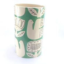 Load image into Gallery viewer, Jade patchwork bird oval vase