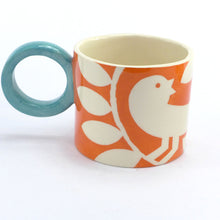 Load image into Gallery viewer, Orange ava bird mug 2