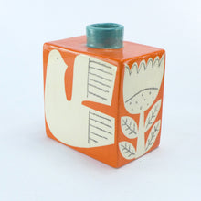 Load image into Gallery viewer, Orange rectangular bottle vase