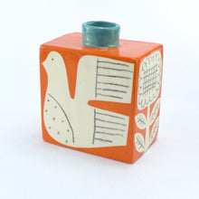Load image into Gallery viewer, Orange rectangular bottle vase