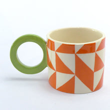 Load image into Gallery viewer, Orange geometric mug
