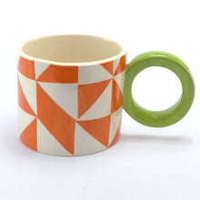 Load image into Gallery viewer, Orange geometric mug