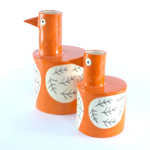 Load image into Gallery viewer, Orange large bird vase
