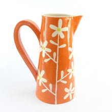 Load image into Gallery viewer, Orange daisy cone jug