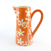 Load image into Gallery viewer, Orange daisy cone jug