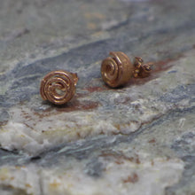 Load image into Gallery viewer, Rose gilt cinnamon swirl studs