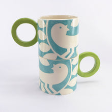 Load image into Gallery viewer, Turquoise ava bird mug2