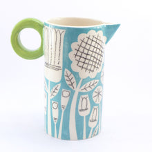 Load image into Gallery viewer, Turquoise patchwork garden tall baby jug