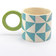 Load image into Gallery viewer, Turquoise geometric mug