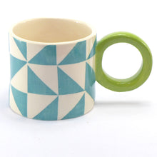 Load image into Gallery viewer, Turquoise geometric mug