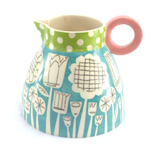 Load image into Gallery viewer, Turquoise patchwork garden fat jug