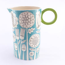 Load image into Gallery viewer, Turquoise large oval patchwork garden jug