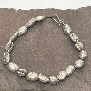 Silver coffee bean bracelet