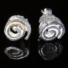 Load image into Gallery viewer, Silver cinnamon swirl studs
