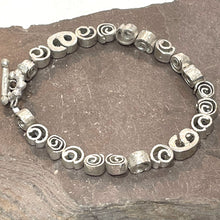 Load image into Gallery viewer, Silver cinnamon swirl bracelet