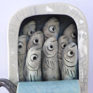 Ceramic wall hanging extra large sardine tin
