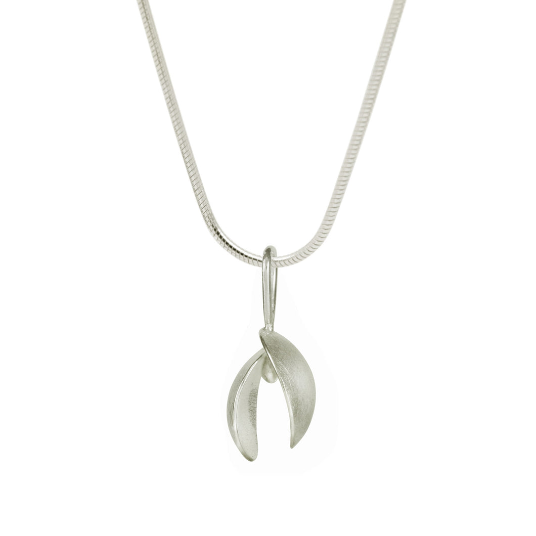 GCF2 Silver seed pod pendant