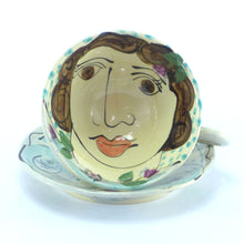 Load image into Gallery viewer, Pale aqua cup and saucer