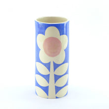 Load image into Gallery viewer, Blue flower small cylinder vase