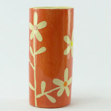 Load image into Gallery viewer, Red daisy small cylinder vase