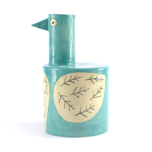 Turquoise large bird vase