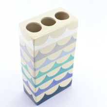 Load image into Gallery viewer, Blue wave rectangular statement vase