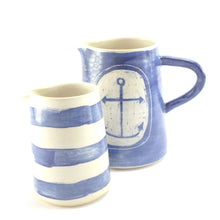 Load image into Gallery viewer, Blue and white mini jug stripe