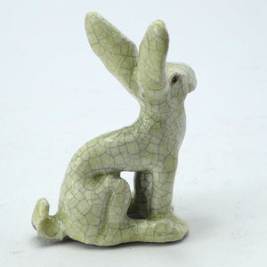 Small sitting hare - crackle glaze