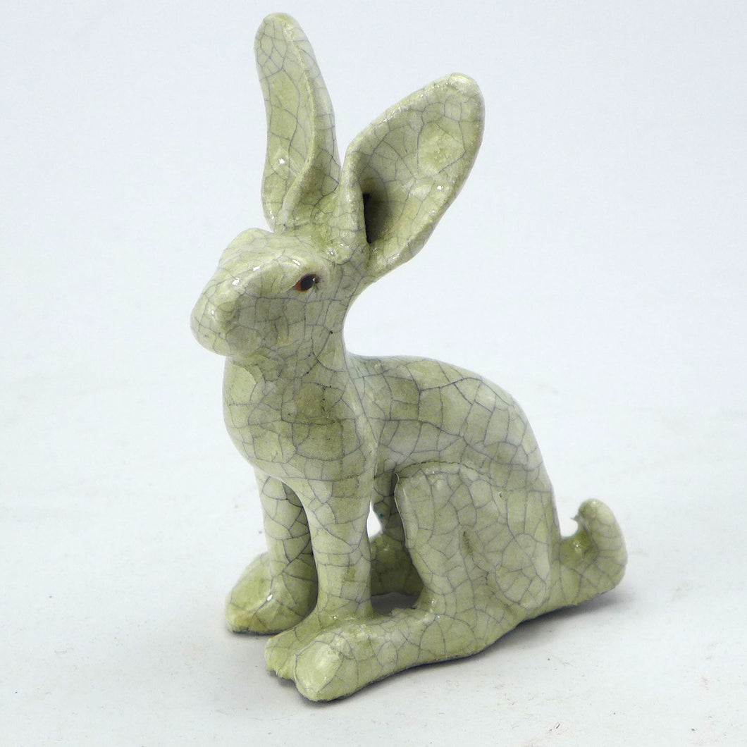 Small sitting hare - crackle glaze